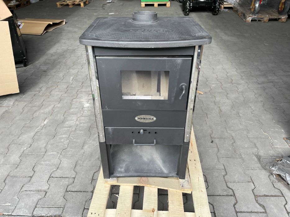 Piec kominek koza stalowy szamotowy nowoczesny MODENA 9 kW - II Gat