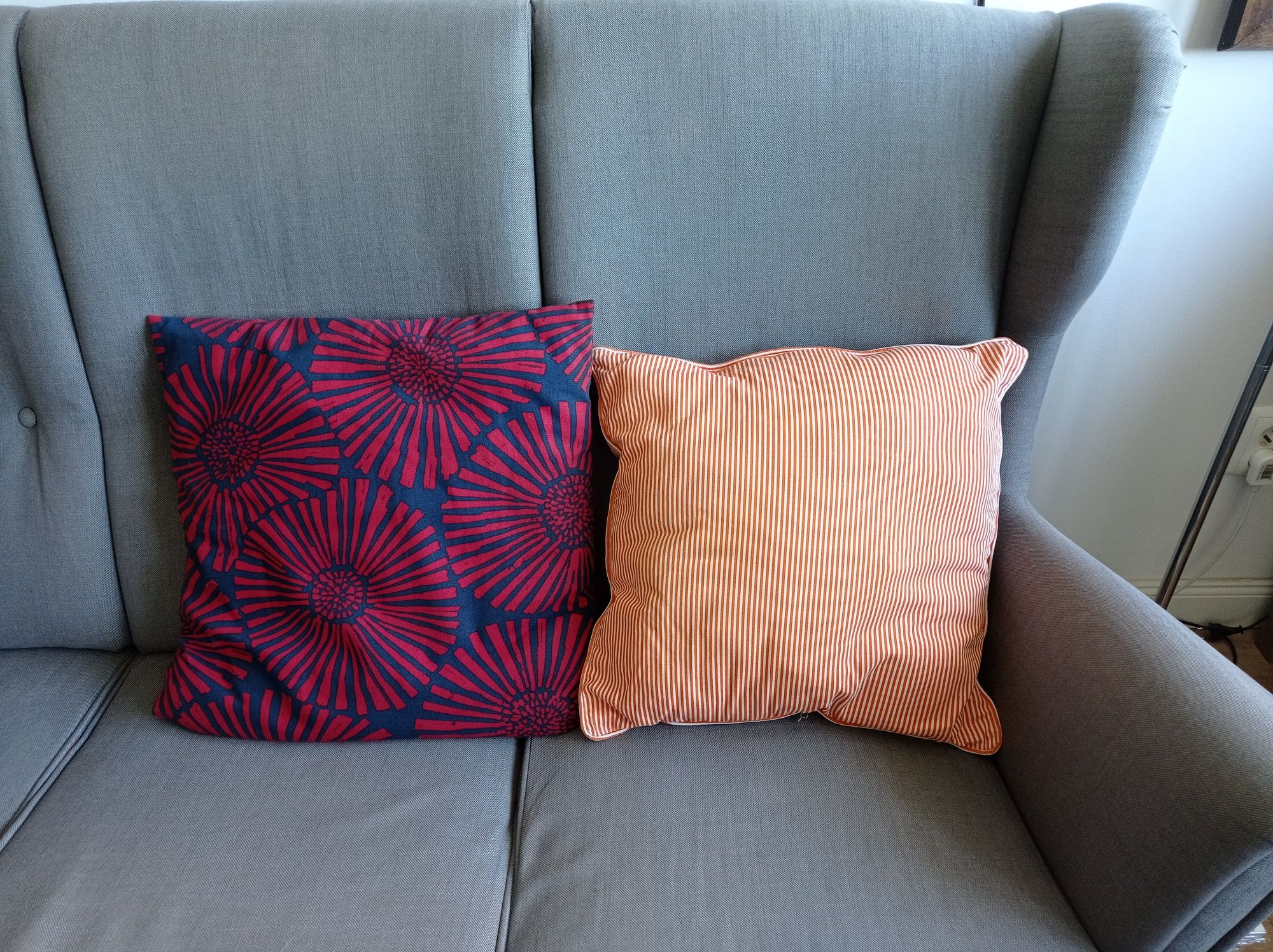 IKEA STJARNTULPAN Poszewka granat plus czerwień plus poduszka 50x50 cm