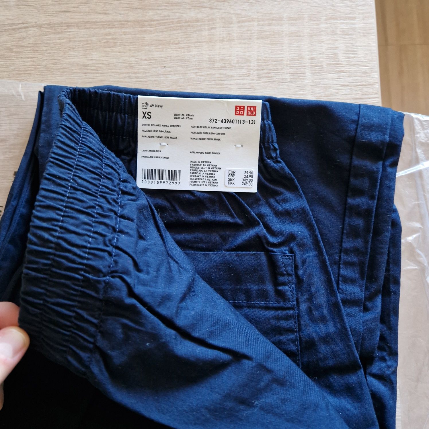 Бавовняні літні штани uniqlo р. хс темно сині