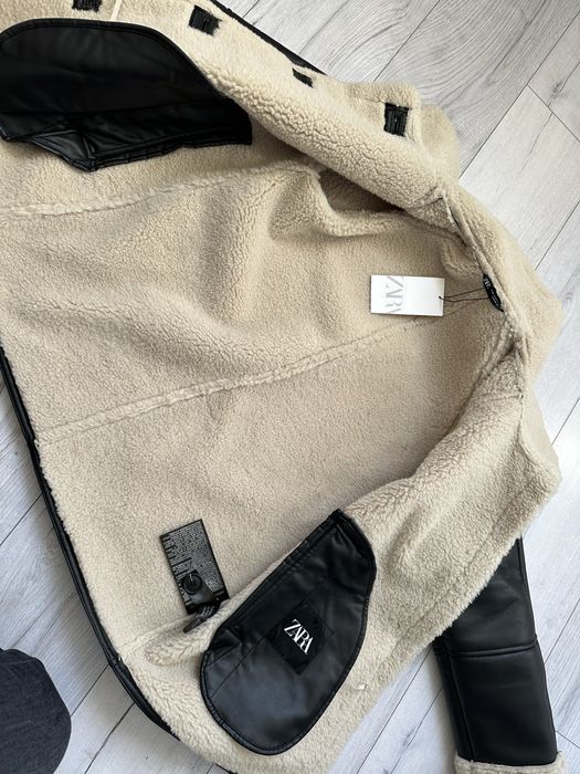 Дублянка дубльонка дублёнка zara xs s 8 зара зі стійкою стойкой