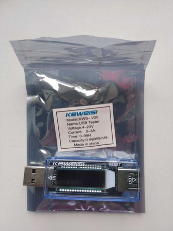 Тестер USB анализатор зарядных данных Keweisi KWS-V20 - ток, емкость