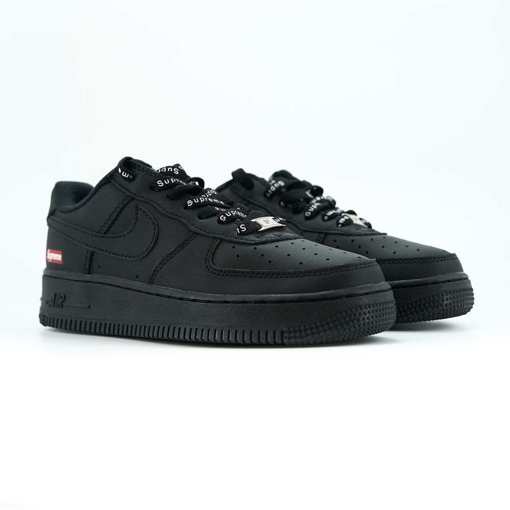 РОЗПРОДАЖ на Кросівки Nike Air Force 1 x Supreme Black + подарунок