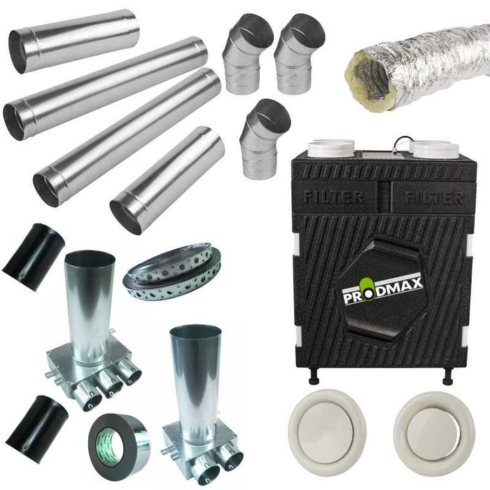 Zestaw rekuperacji do mieszkań 100-250 m2 MONTAŻ NAJTANIEJ !!!