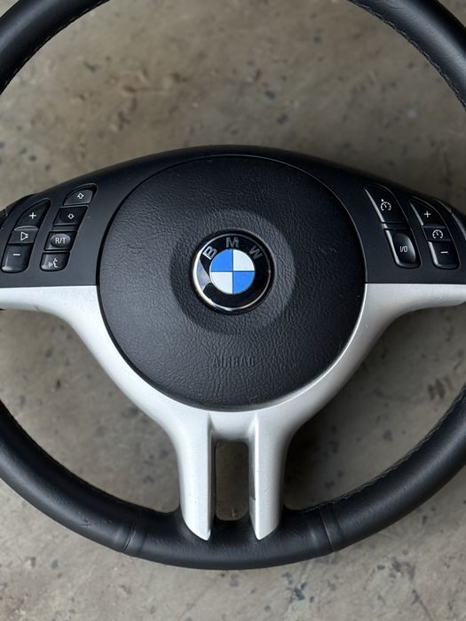 BMW E46 E39 E53 Спорт Руль Кермо три спиці Мульти руль Сріблястий деко
