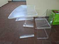 Mesa com cadeira em plexiglas década 70