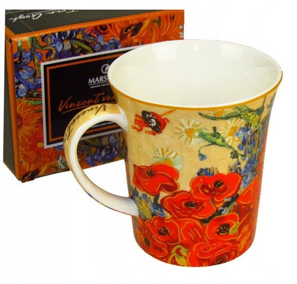 kubek porcelana vincent van gogh - maki i stokrotki jakość marsseus 35