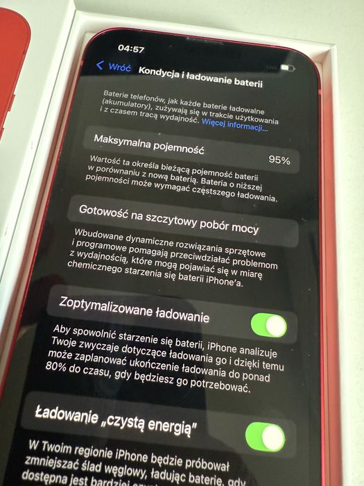 iPhone 13 256gb Red Jak Nowy Bateria 95% od nowosci