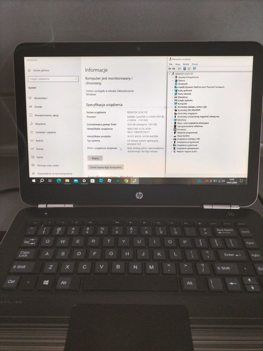 Laptop HP PAVILION 14-AL090NO Intel Core i3-6100U 8GB / 120 GB SSD