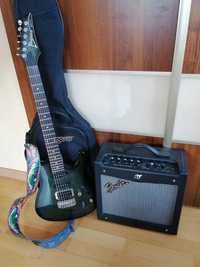 Gitara Ibanez + piec Mustang Fender 70V +akcesoria