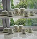 Ceramiczny zestaw Sweet Home 5 elementów kremowy ecru