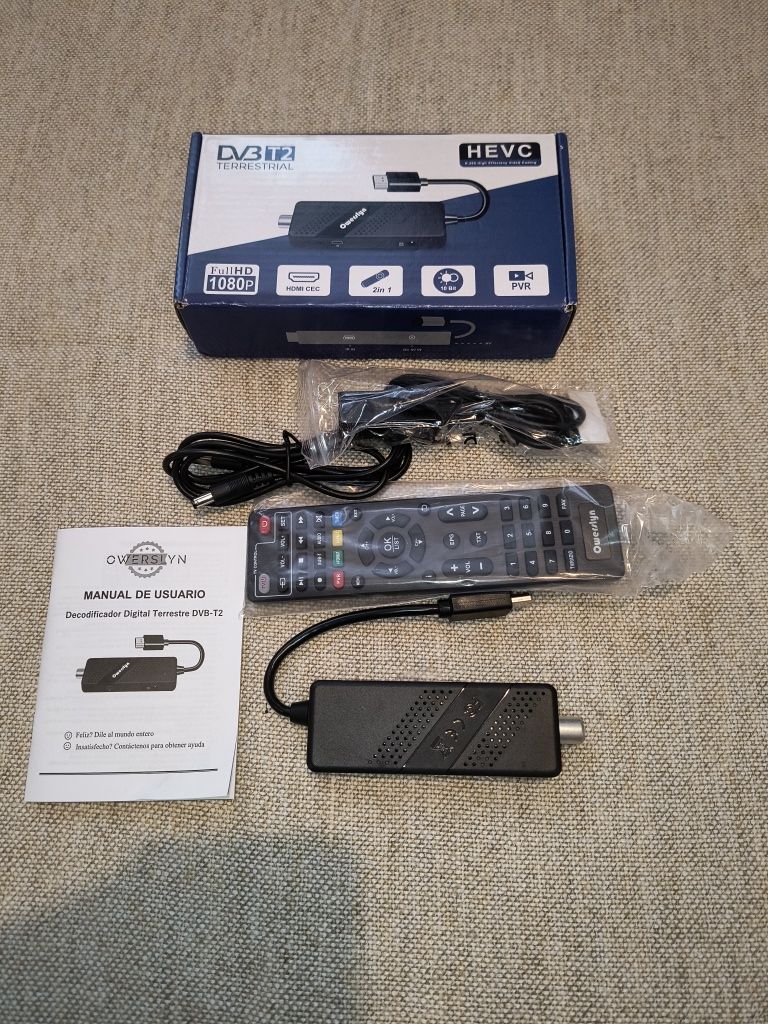 Dekoder cyfrowy DVB-T2 Full HD OWERSLYN – model HDMI z pilotem