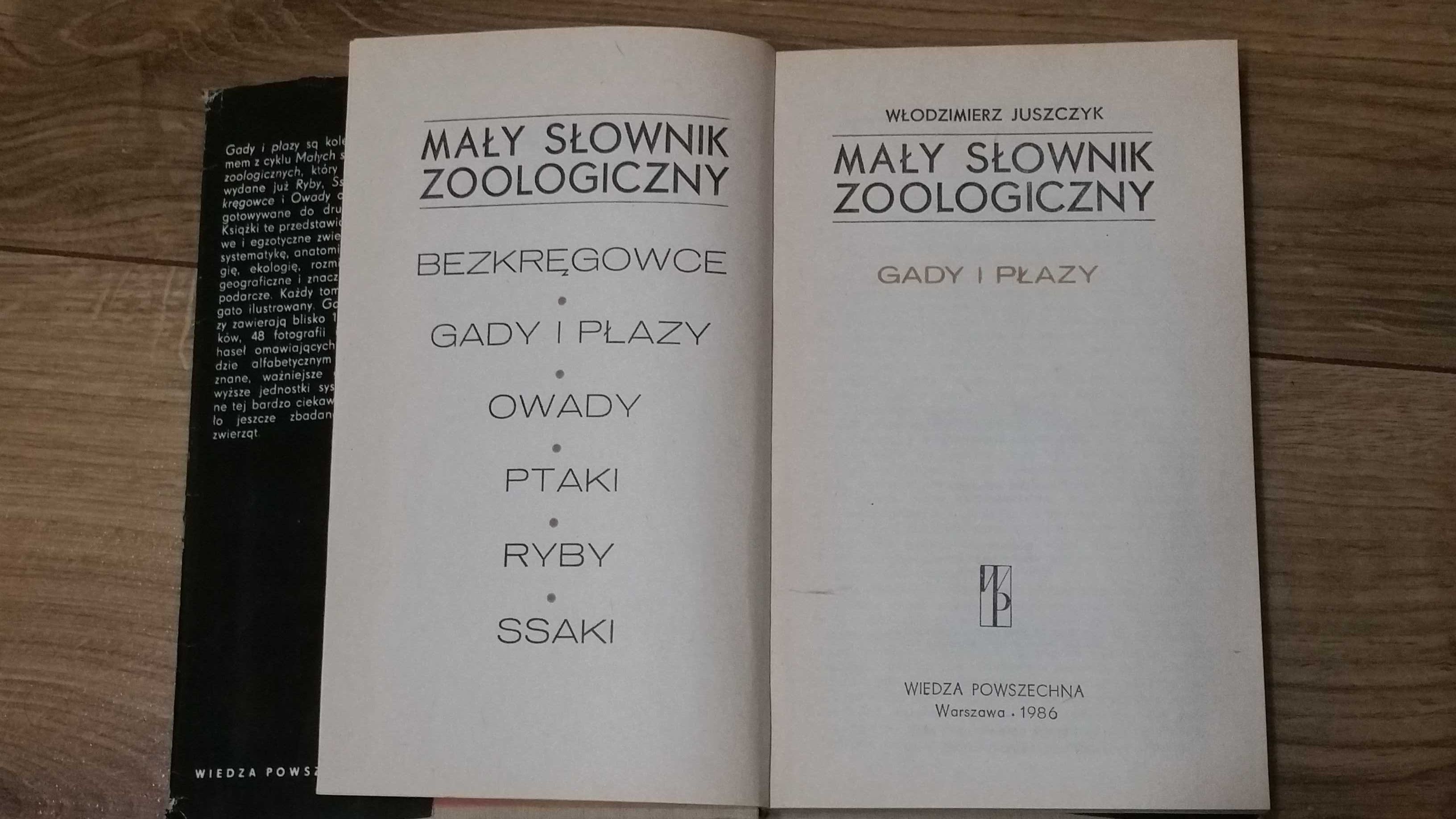 "Mały SŁOWNIK ZOOLOGICZNY - GADY I PŁAZY"   Włodzimierz Juszczyk