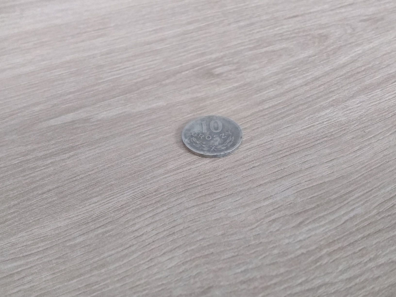 Moneta Aluminiowa 10 groszy 1963r. Bez Wybitego Znaku Mennicy Polskiej