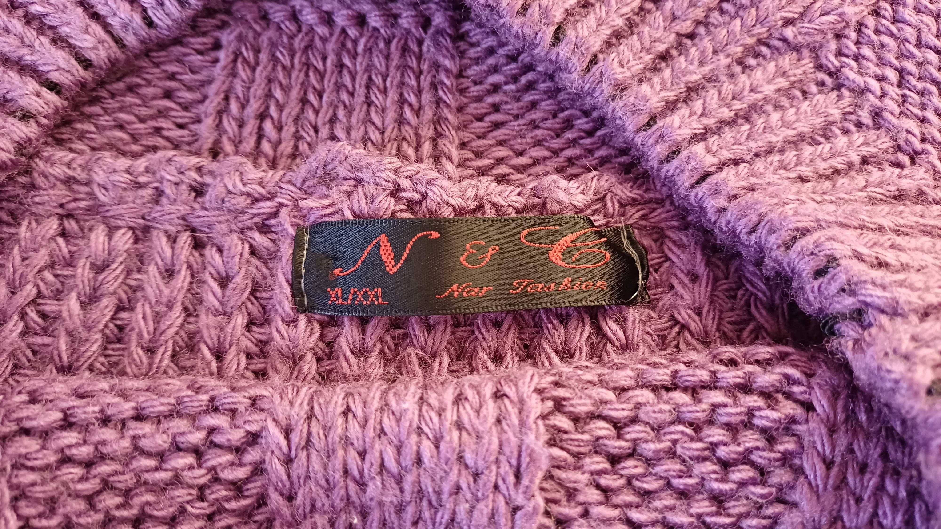 Fioletowy wełniany sweterek N&C, rozm. L