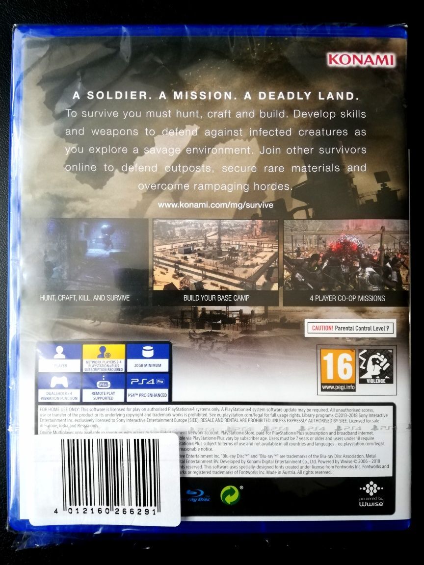 NOWA GRA Metal Gear SURViVE PS4 + DLC PlayStation Konami Solid WYSYŁAM