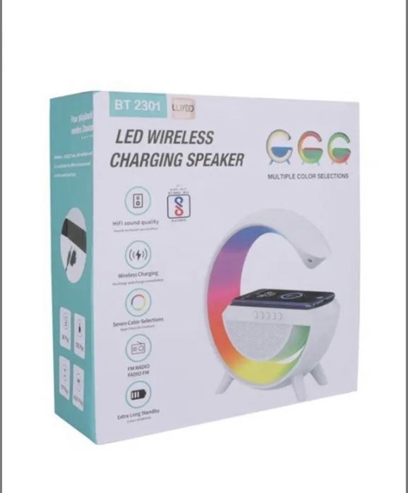 Настільна лампа Нічник з Bluetooth Колонкою 3 в 1. Без провідна зарядк