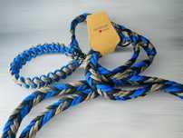 Smycz + obroża dla małego psa, paracord, ręcznie pleciona, handmade