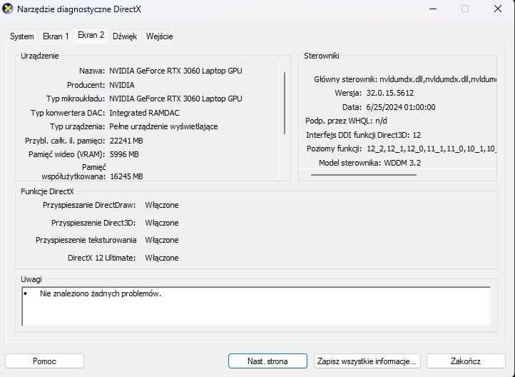 Laptop Dell XPS 17 cali, Intel i9, RTX3060 6GB, 32GB