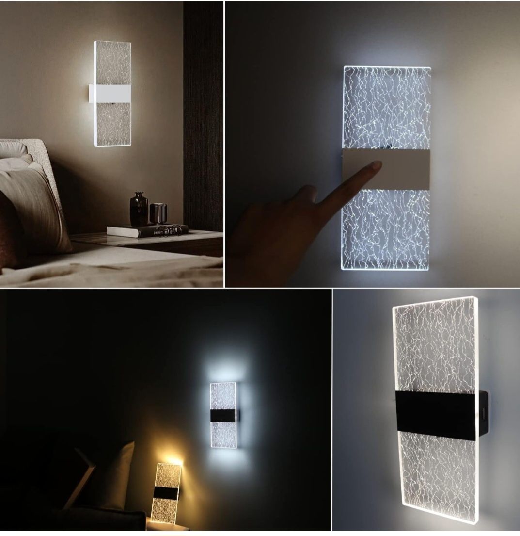 2szt VOMI Bezprzewodowa lampa ścienna LED na baterie