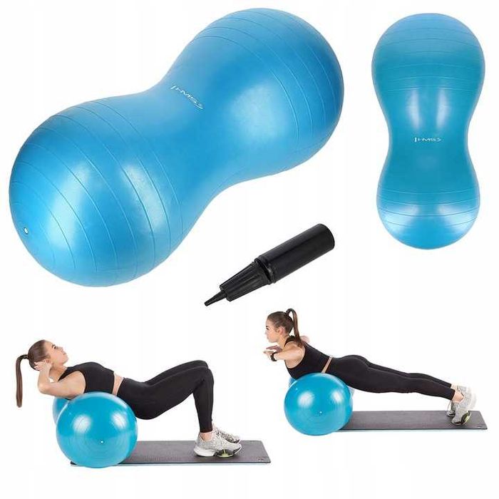 Piłka GIMNASTYCZNA FITNESS Rehabilitacyjna PODWÓJNA + Pompka 90/40cm