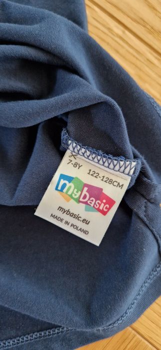 Bluzka koszulka polo z długim rękawem My Basic granatowa 122/128