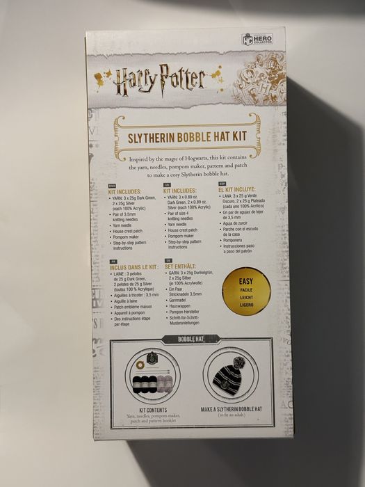 Kit Gorro Malha Harry Potter Slytherin