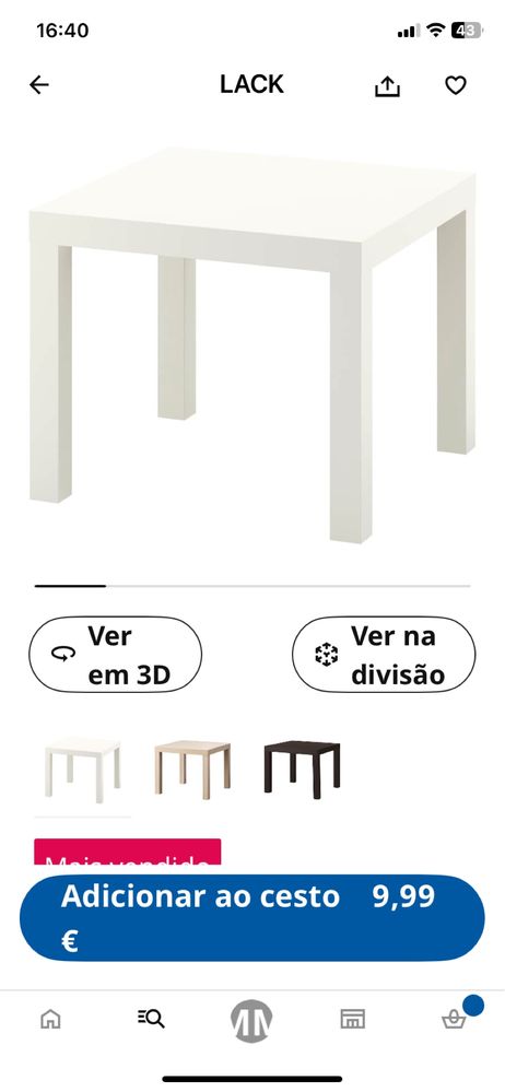 Mesa branca Lack do Ikea