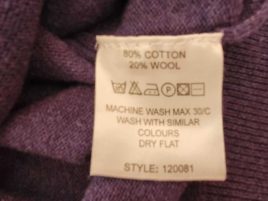 Baileys sweter bawełna i wełna fioletowy L