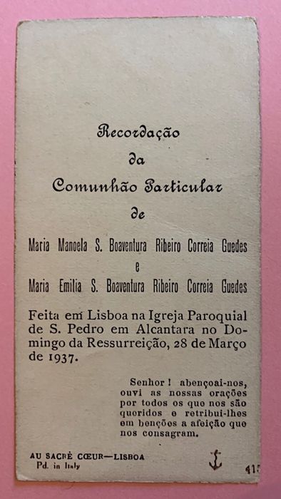COLEÇÃO DE 49 PAGELAS RELIGIOSAS anos 47/48/49 com dedicatórias