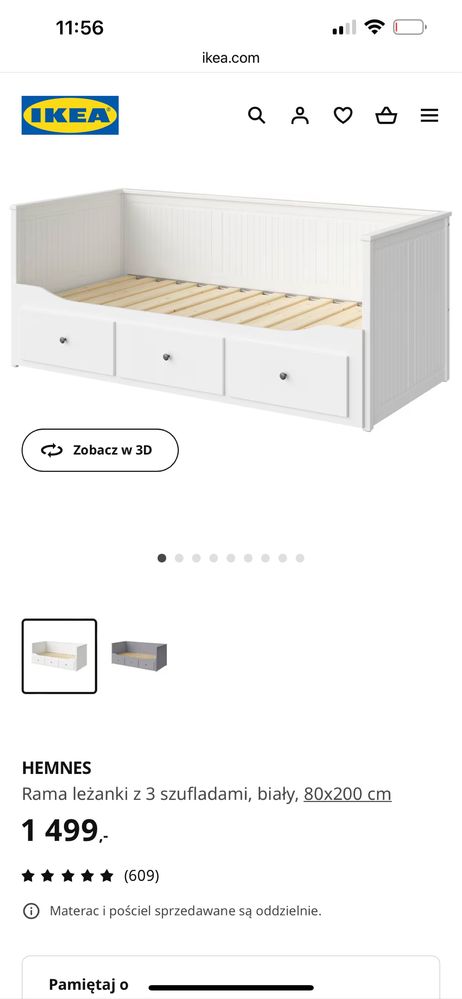 Łóżko ikea hemnes