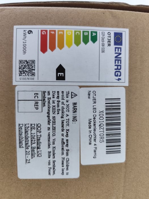 Candeeiro com 4 pontos de luz