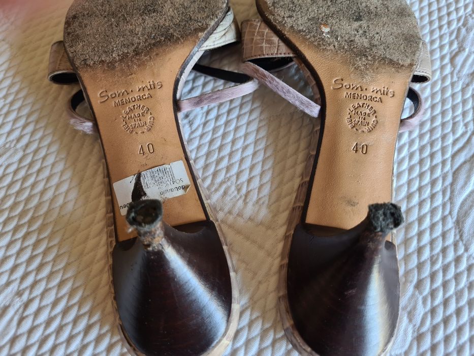 Mules bege rosado, tam.40 com salto de 5 cm.