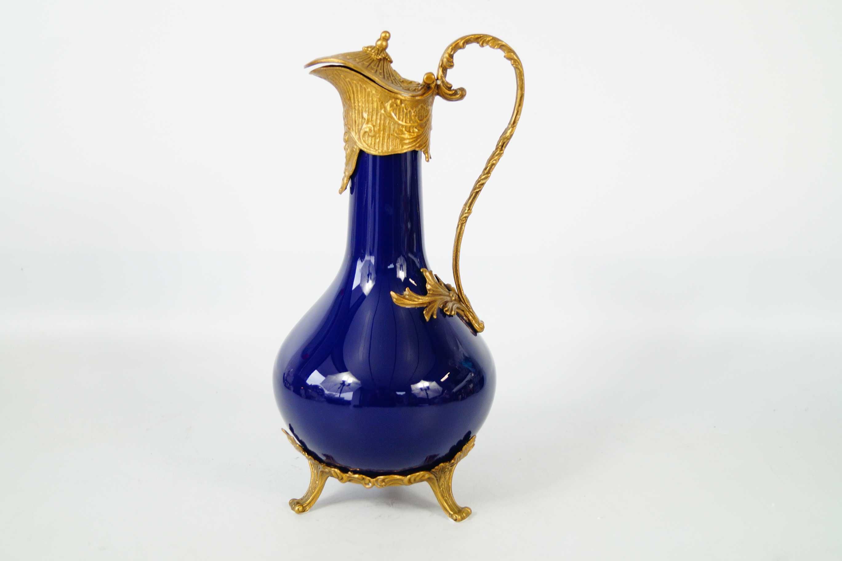 Dzbanek karafka porcelana + brąz kobaltowa