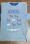 T-shirt cinzenta manga comprida com cavalos