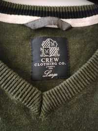 Sweter ciemno zielony moro Crew Clothing L męski oryginalny