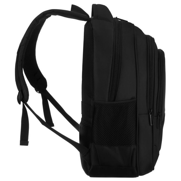 plecak szkolny z poliestru w czarnym kolorze z portem usb  - peterson