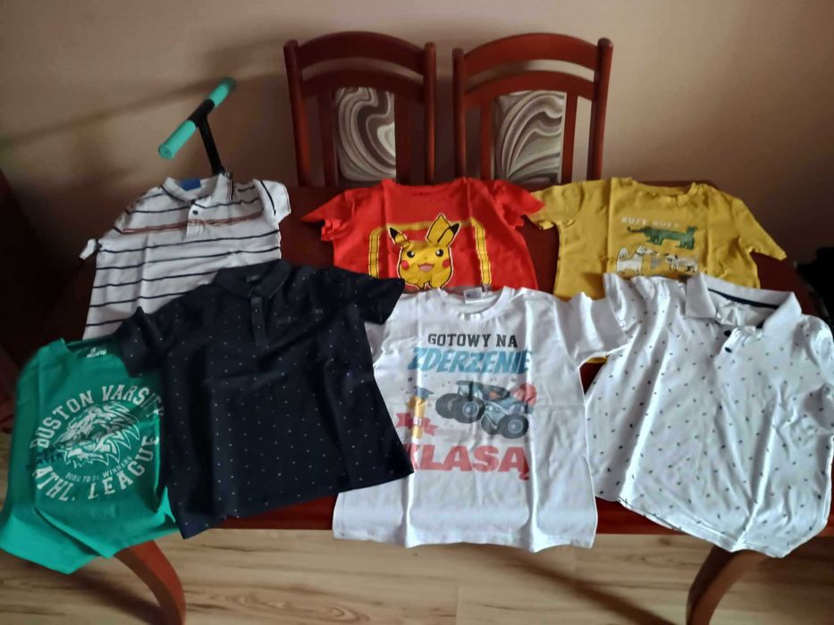Mega paczka ubrań 134 dla chłopca koszulka bluza spodnie dres kurtka
