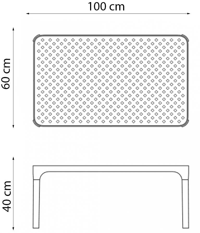 OLX-ZZ350 - Niski stolik ogrodowy Nardi Net Table 100 biały bianco