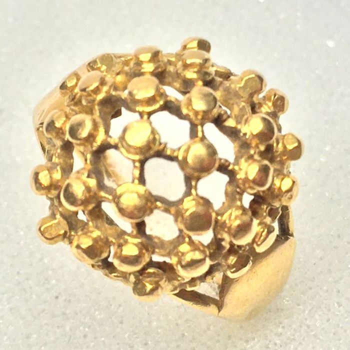 Złoty PIERŚCIONEK 585 14K cudowna AŻUROWA forma r.13