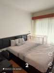 Quarto de casal em preto. Com cabeceira led