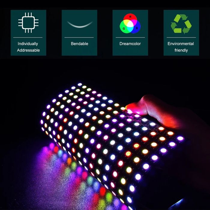 Матрица светодиодная адресная 8*32 , 16*16 , 8*8 , WS2812b Arduino