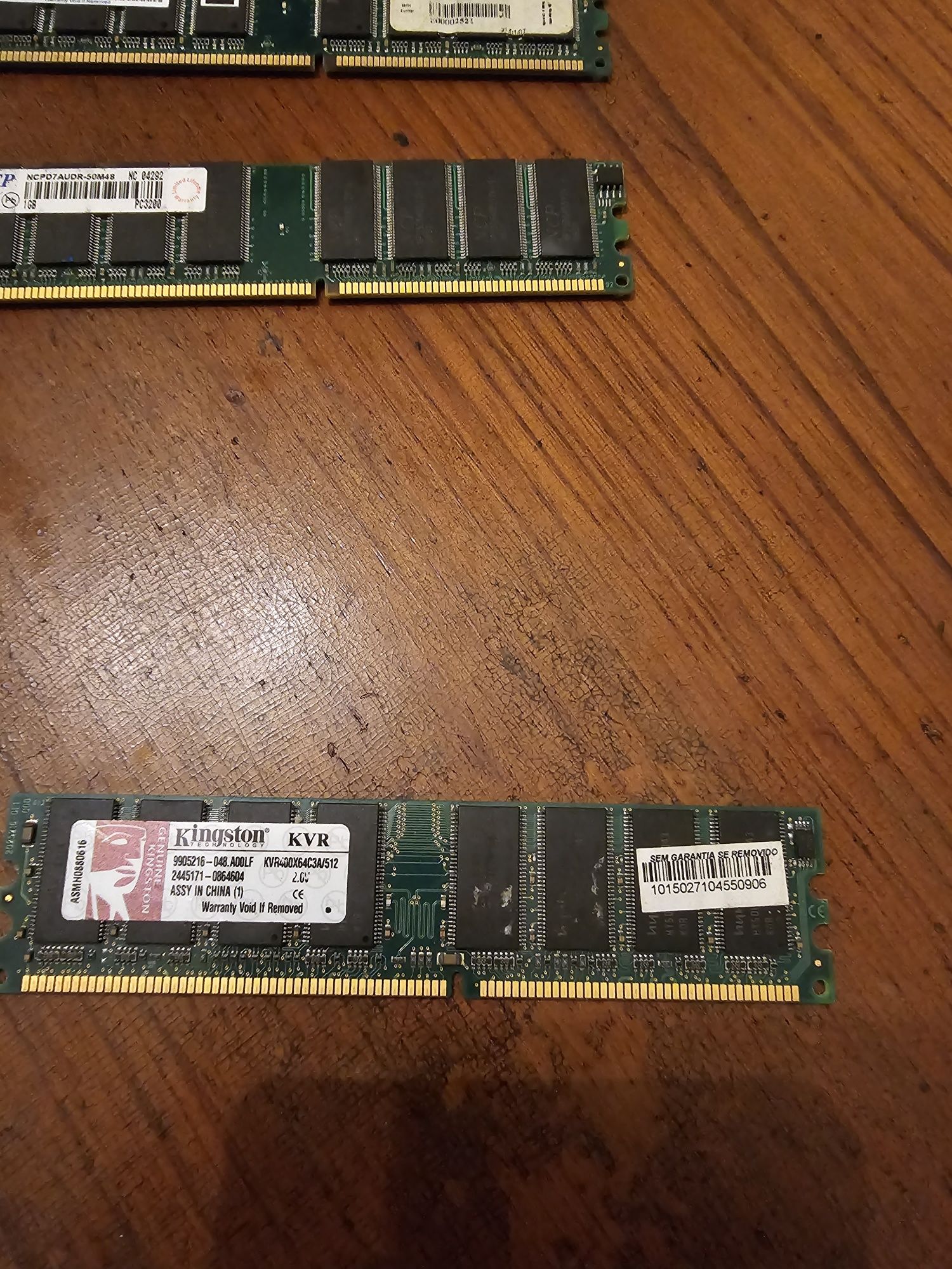 Memorias DDR1 2x512MB e 1GB Ram