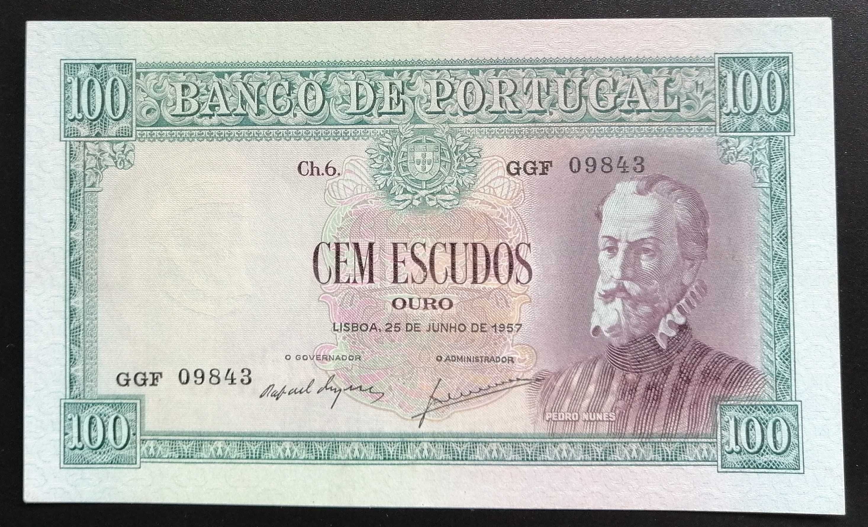 Nota/Notas 100$00 1957 Pedro Nunes - NOVA