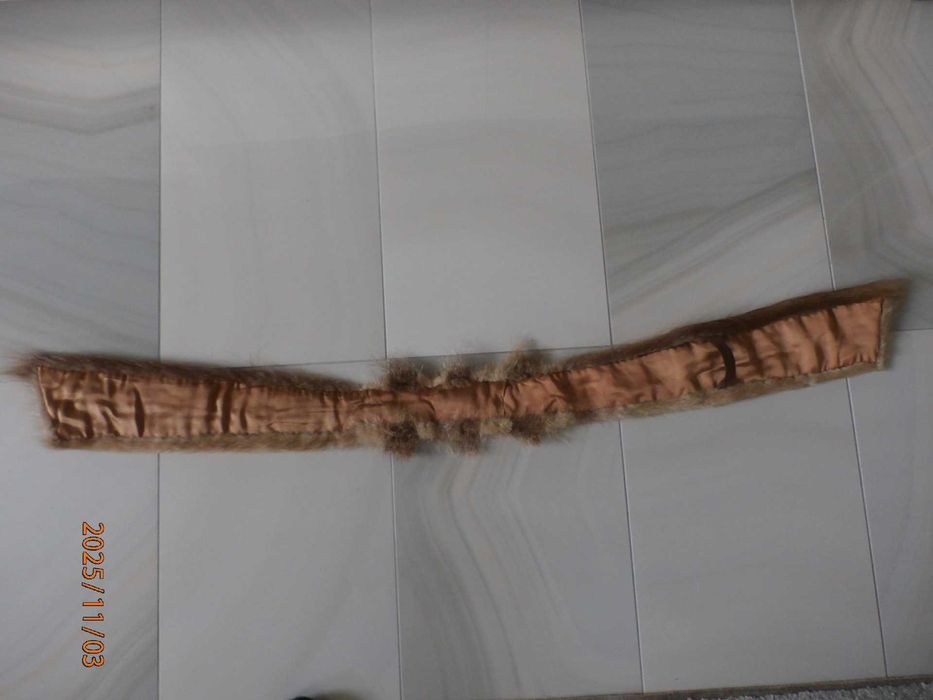 Zimowy szal z naturalnego futra nutri, długość 112 cm.