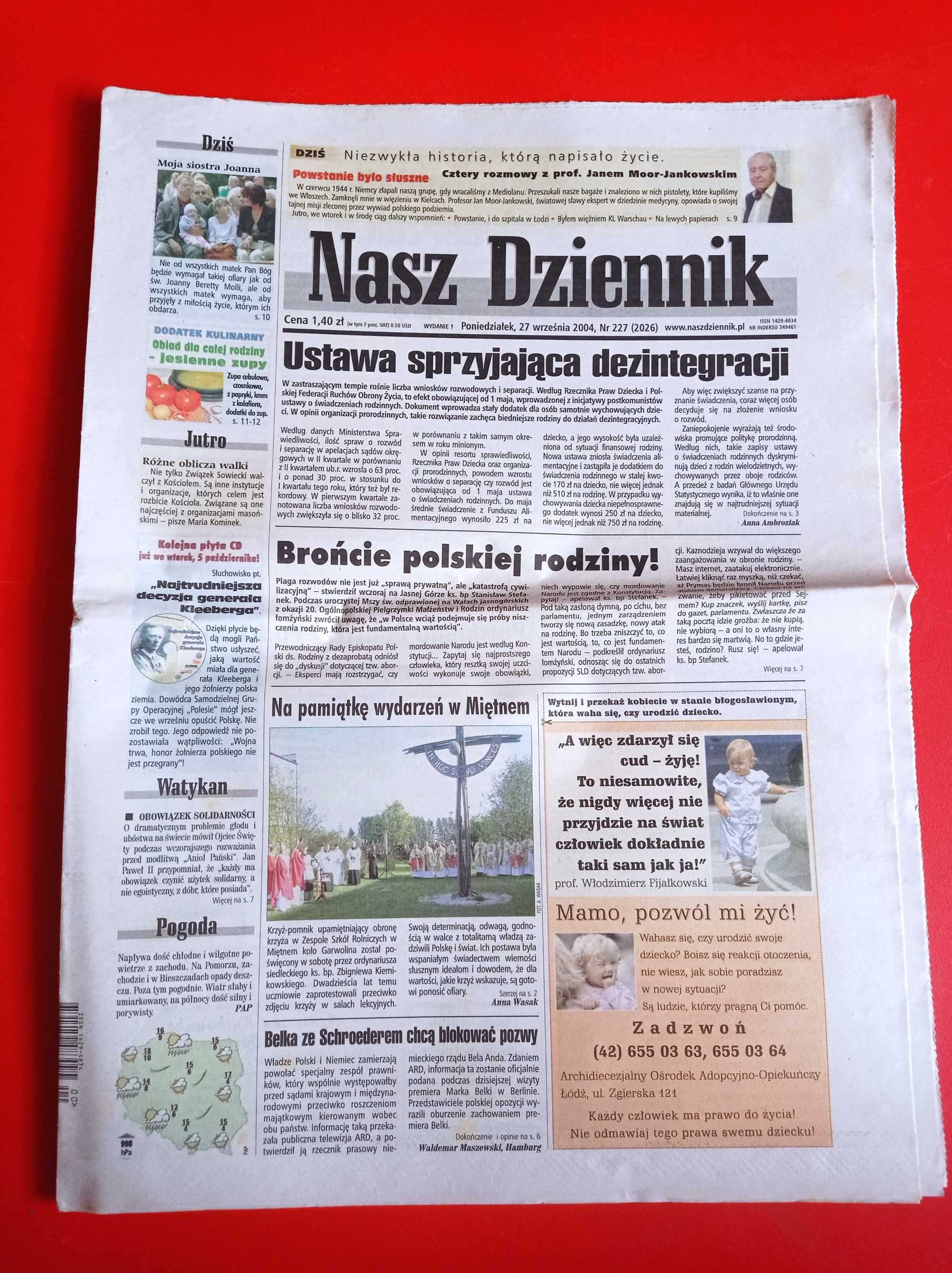 Nasz Dziennik, nr 227/2004, 27 września 2004