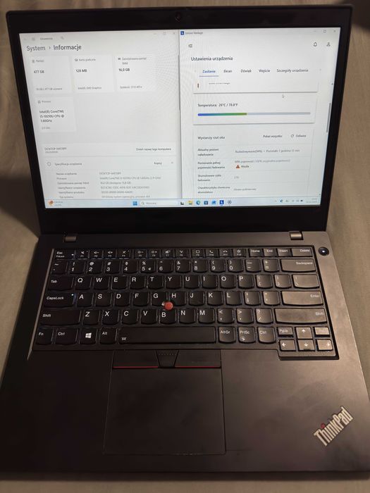 Lenovo ThinkPad L14 i5-10210U 16GB 500GB bateria 68% MODEM WWAN
