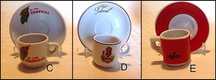 Chávenas de café com pires antigas de coleção