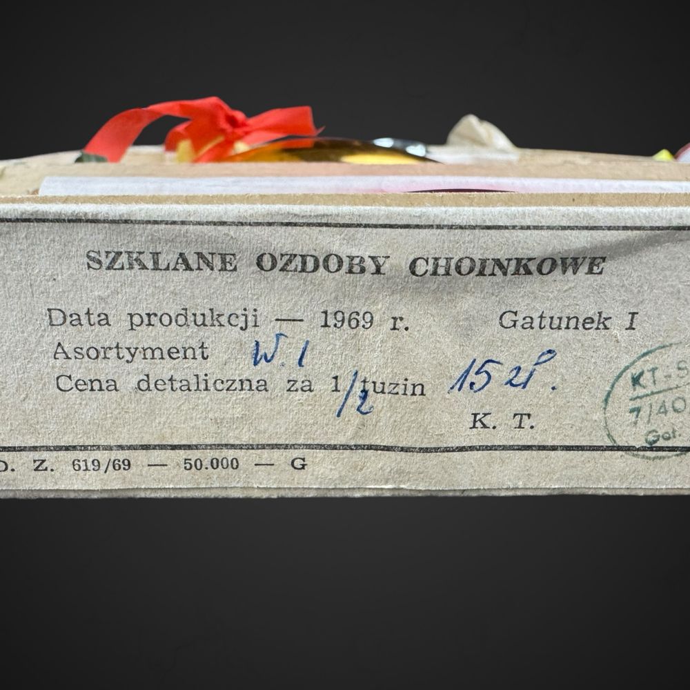 Ozdoby choinkowe bombki sople PRL kolorowe B41/101602