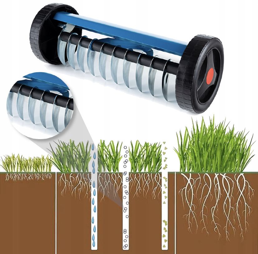 Aerator wertykulator ogrodowy do trawy gleby ręczny