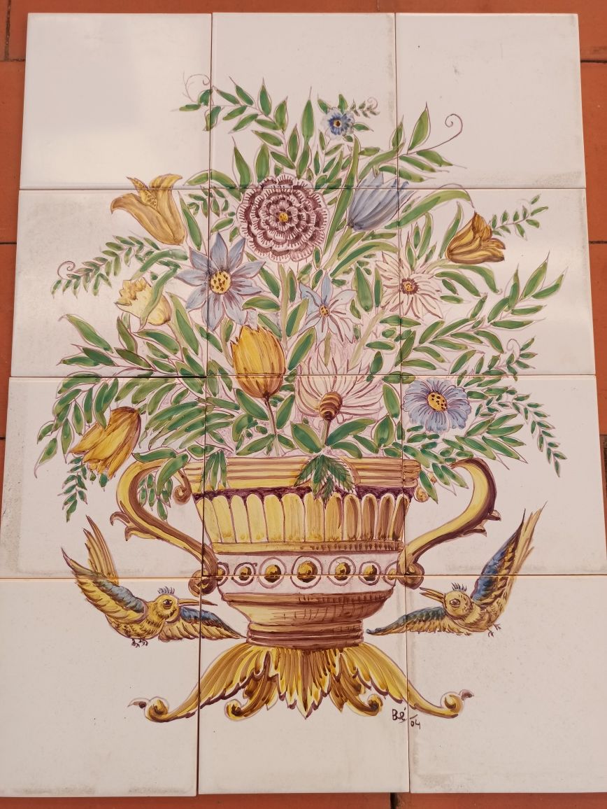 Painéis de azulejos pintados à mão